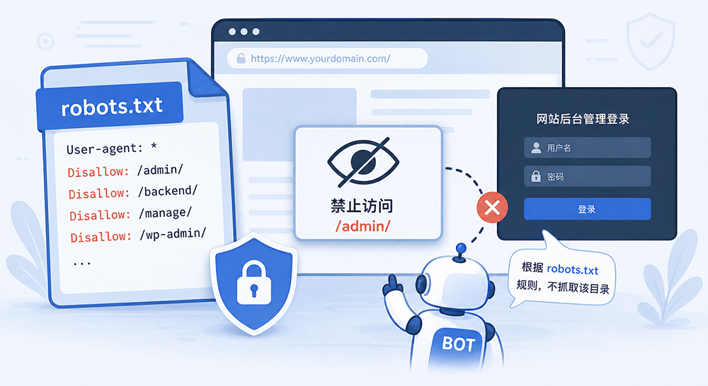 如何用robots.txt文件“隐藏”网站后台？